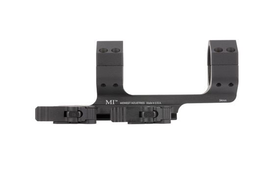 The Midwest Industries 34mm quick detach scope mount features a 1.4 inch extended base